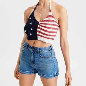 American Eagle | Crochet American Flag Halter Top